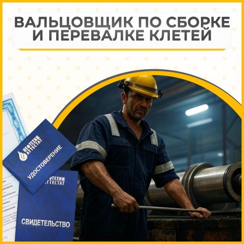 Получи удостоверение вальцовщик по сборке и перевалке клетей в Ишимбае