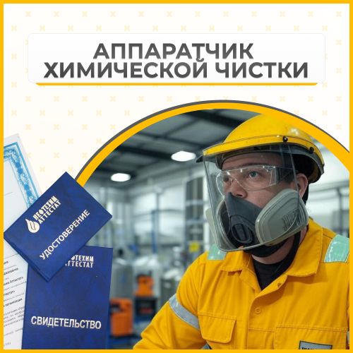 Получи удостоверение аппаратчика химической чистки в Губкине