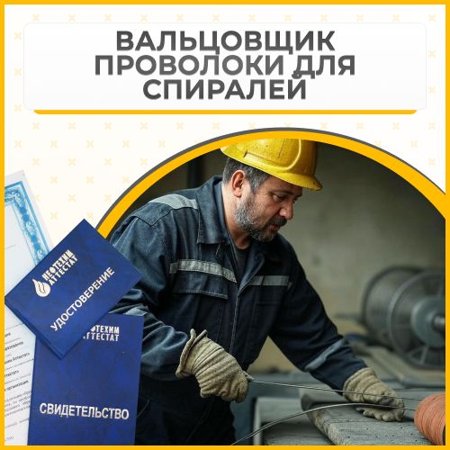 Получи удостоверение вальцовщика проволоки для спиралей в Губкине