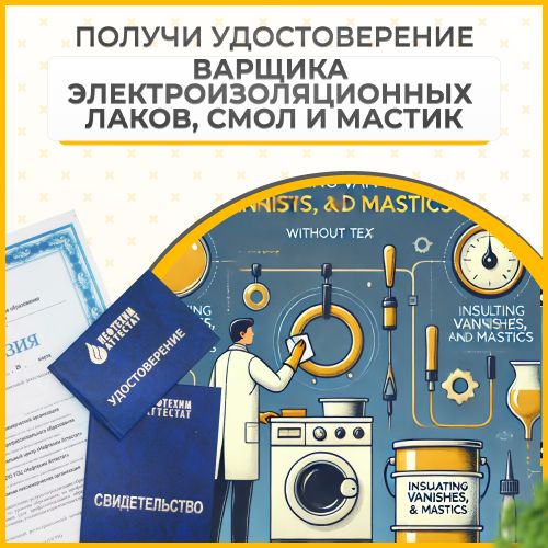 Получи удостоверение варщика электроизоляционных лаков, смол и мастик в Губкине