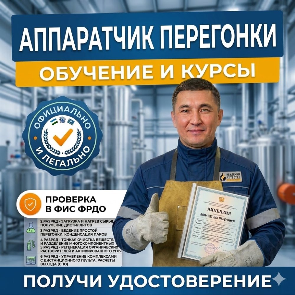 Получи удостоверение аппаратчика перегонки в Новокузнецке