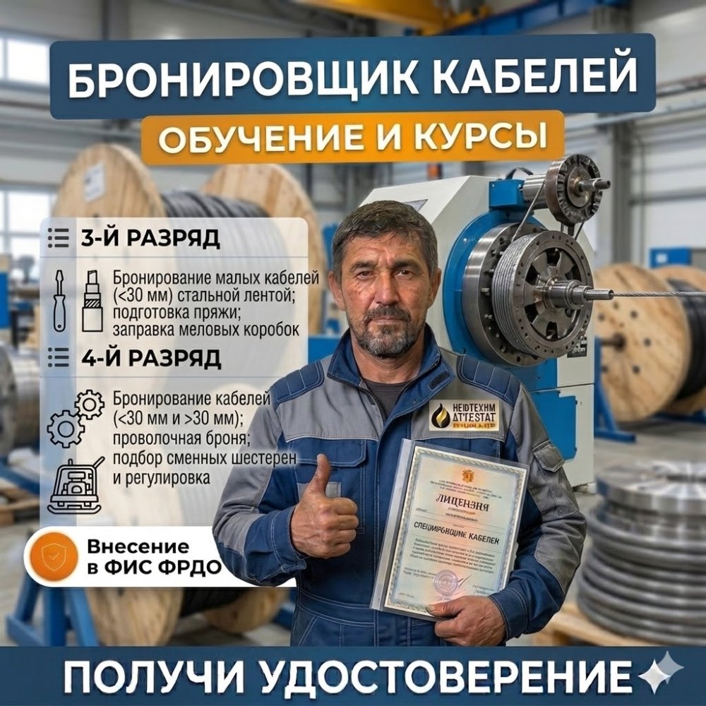 Получи удостоверение бронировщика кабелей в Новокузнецке