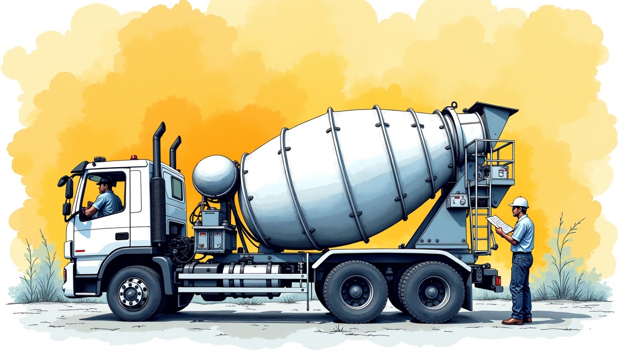 Машинист бетоносмесителя проверяет удостоверение и документы перед работой