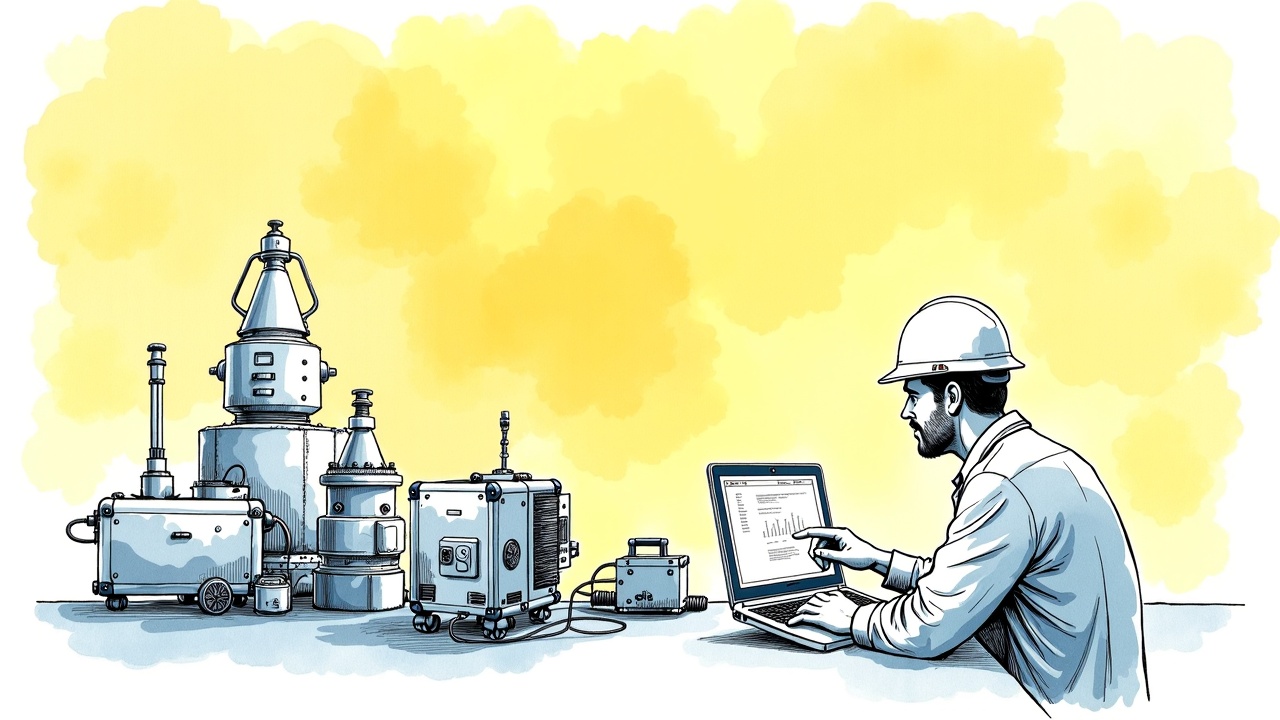 Специалист АСУП управляет автоматизированной линией на заводе