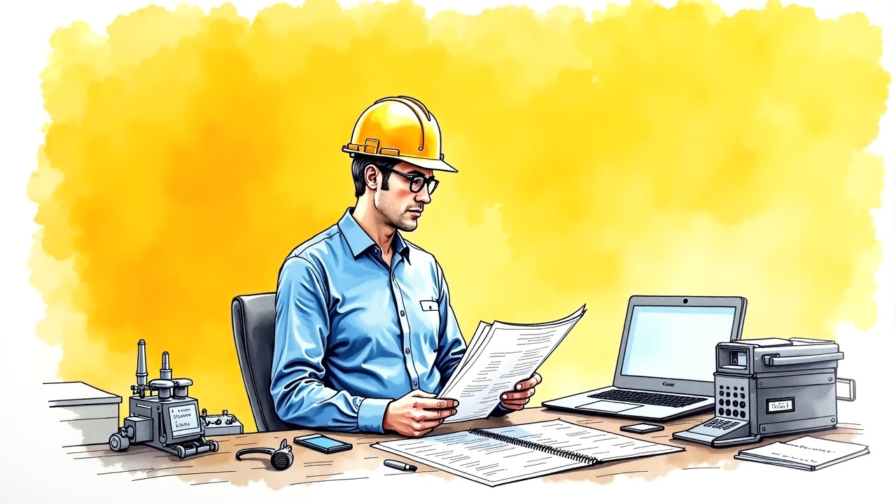 Руководитель и специалист изучают удостоверение по пожарной безопасности в кабинете