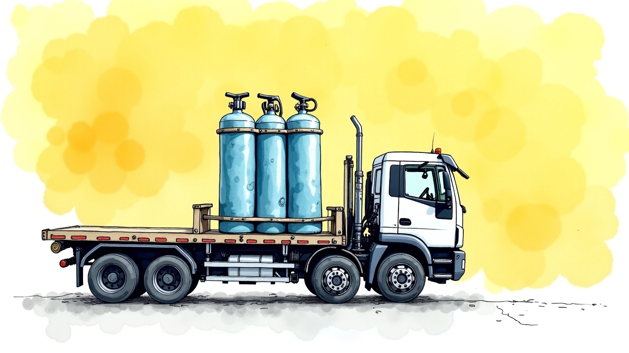 Безопасная перевозка газовых баллонов в закрепленном вертикальном положении в транспорте